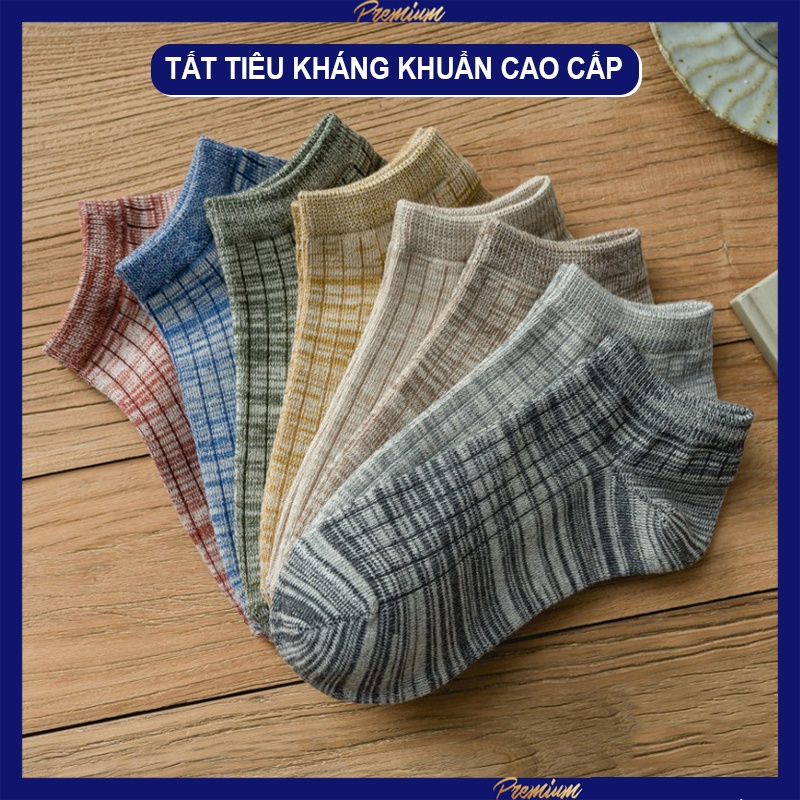 Tất nam cổ ngắn chống hôi chân, vớ nam vải tiêu co dãn cao cấp giao ngẫu nhiên màu