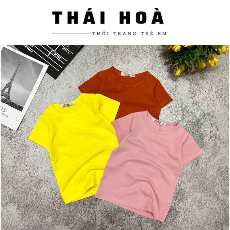 Áo thun trơn trẻ em  NHIỀU MÀU  áo phông trơn bé trai và bé gái 7_20kg chất cotton 4 chiều mềm mịn