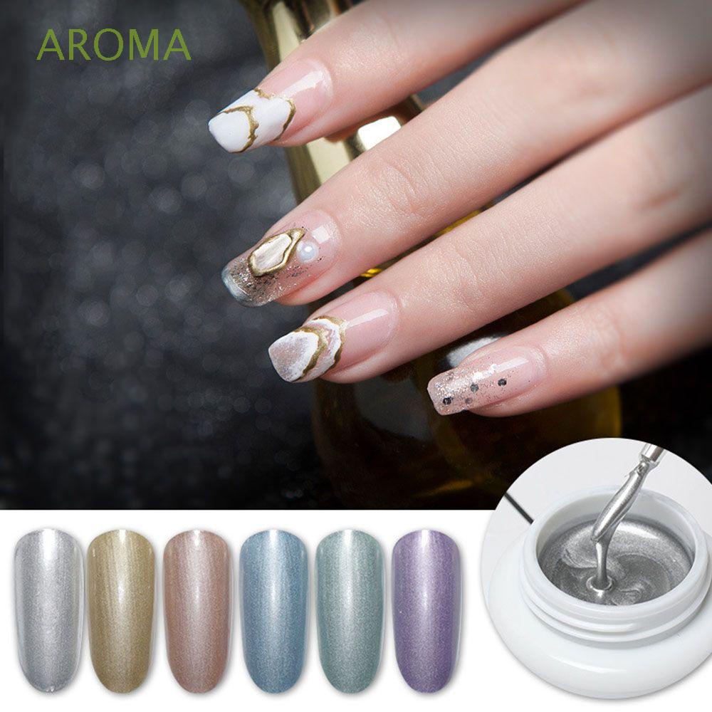 [Hàng mới về] Gel sơn móng tay UV ánh kim loại nhiều màu sắc tùy chọn trang trí móng tay nghệ thuật DIY