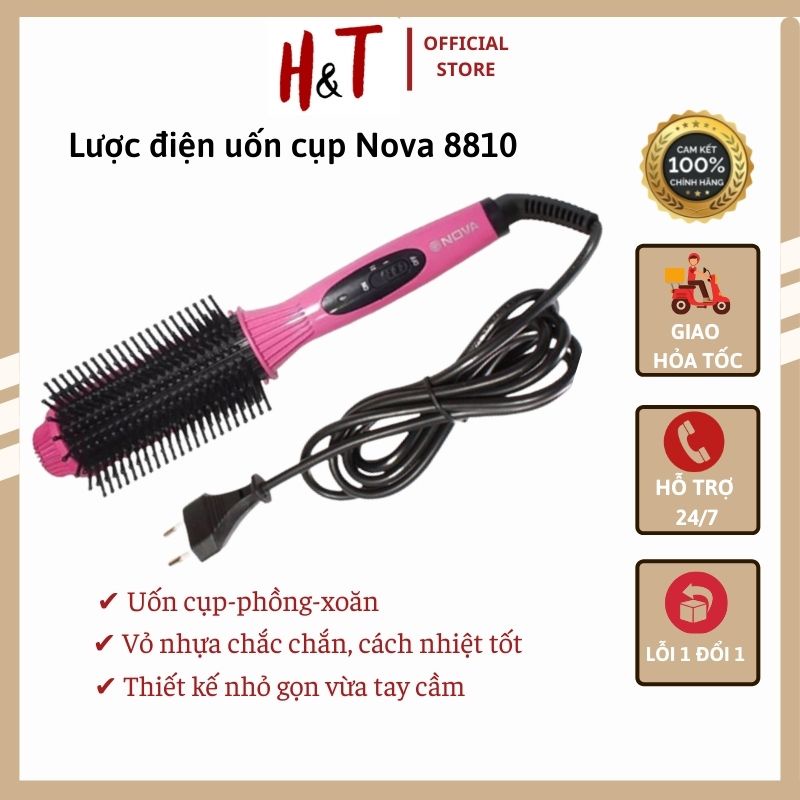 Máy uốn cúp tóc,Lược điện uốn cụp Nova 8810 - chưc năng uốn cụp - uốn phồng - làm xoăn - tự động - mini (có ảnh thật)