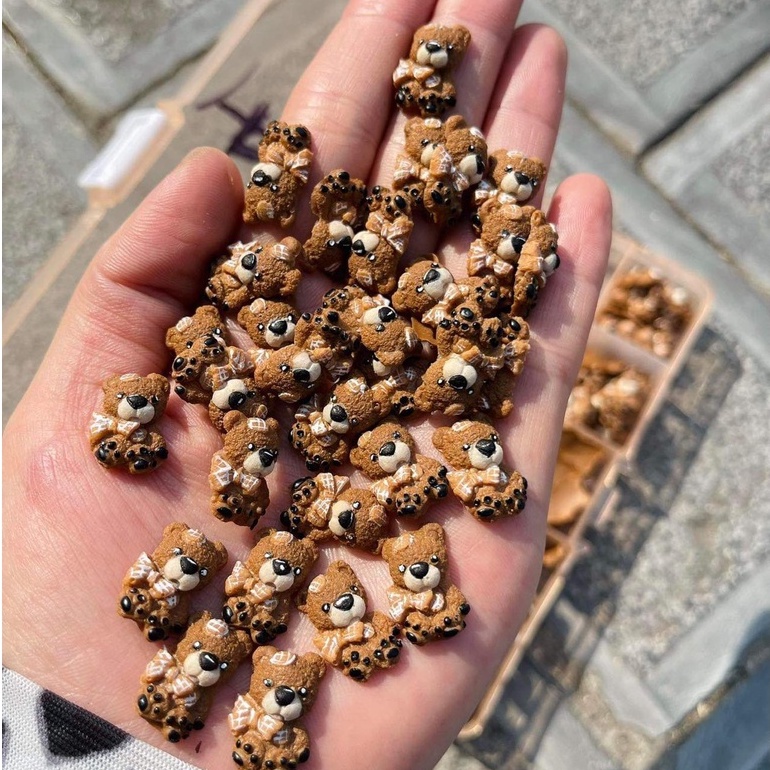 Charm gấu trang trí móng chính hãng, charm nail cao cấp (gấu cả con)