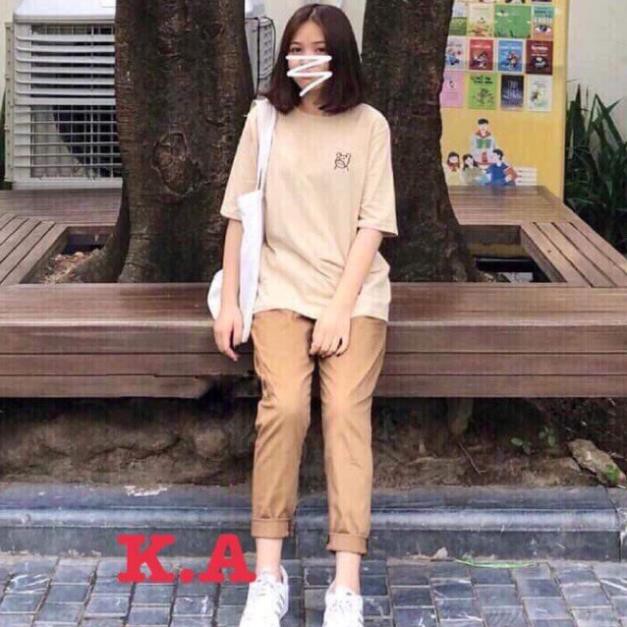 Quần ỐNG SUÔNG KAKI Unisex (nửa lưng thun nửa lưng tây) - ND18 | BigBuy360 - bigbuy360.vn