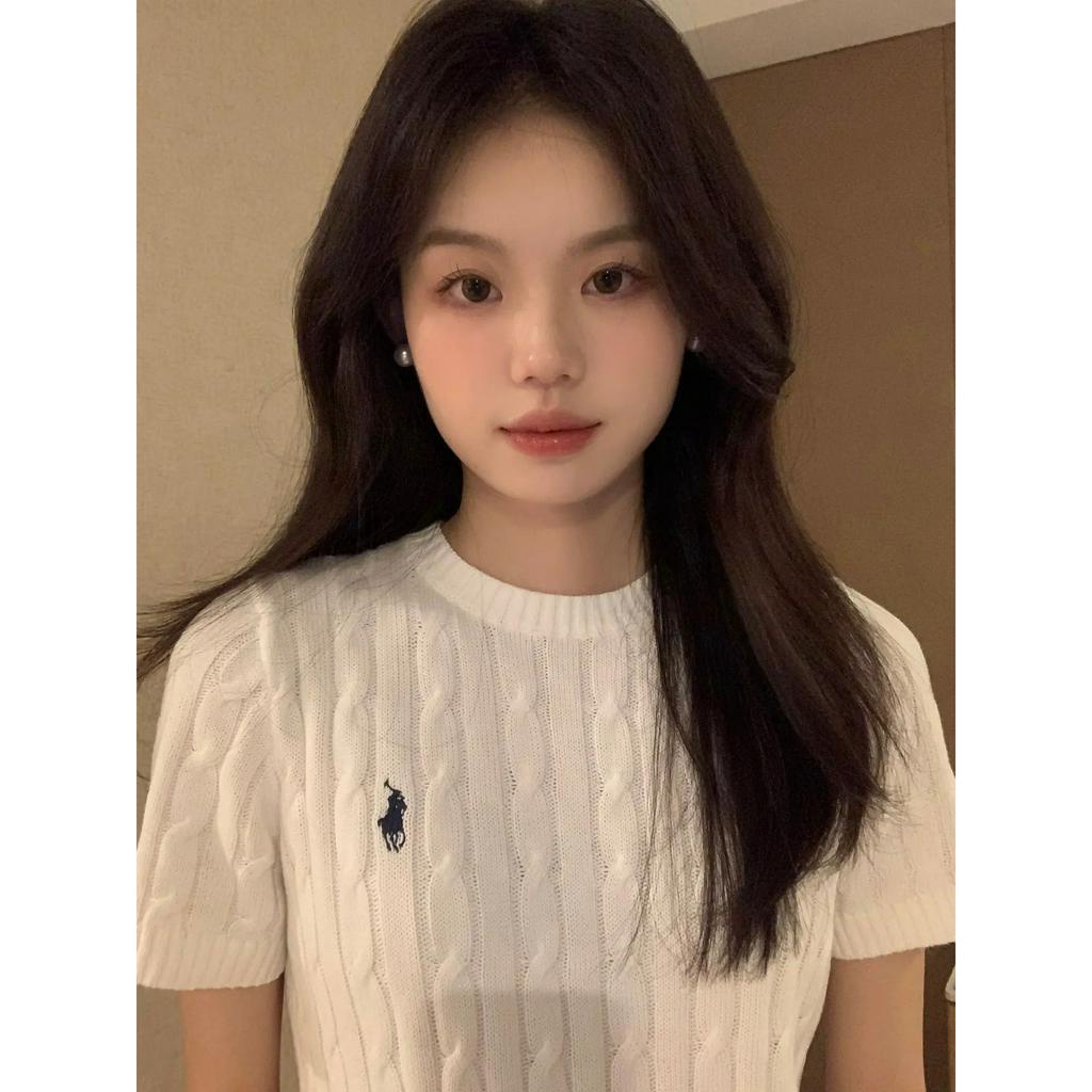 Áo Thun Tay Ngắn Dệt Kim Kiểu retro Thời Trang Mùa Hè Cho Nữ