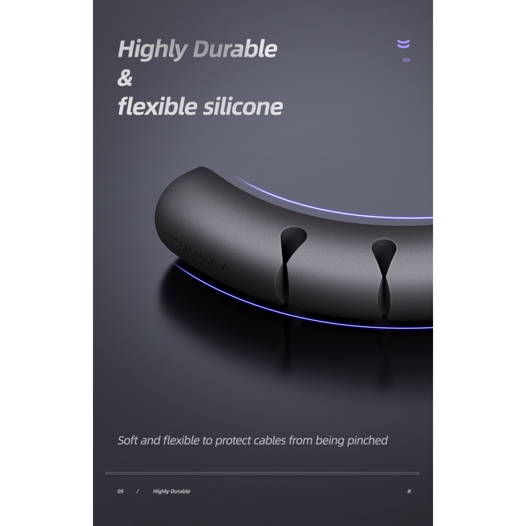 KUULAA Dụng cụ giữ dây sạc gọn gàng bằng silicon - INTL
