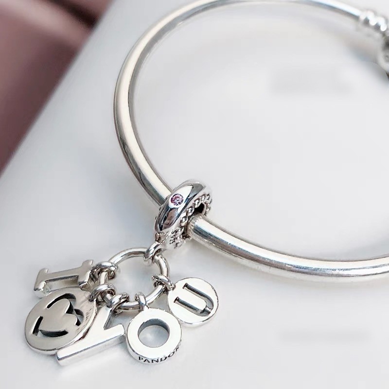 charm pan treo I Love You bạc s925 cao cấp