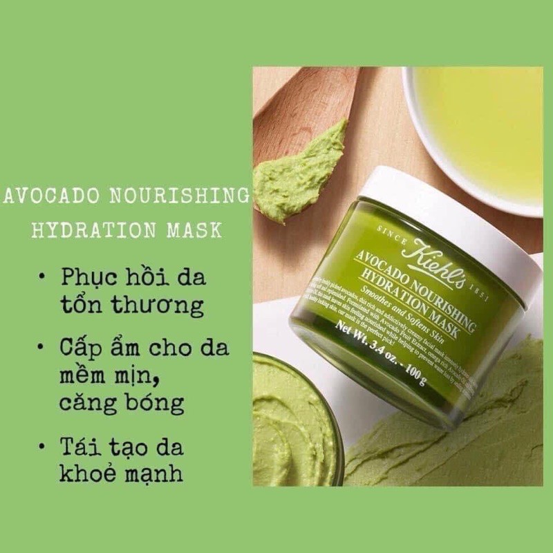 [Mini] Mặt Nạ Bơ Cấp Ẩm Avocado Nourishing Hydrating K.I.E.H.L'S Mask 10gr