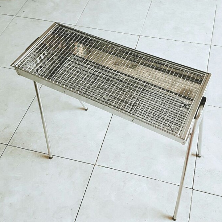 Bếp nướng than hoa đa năng, bếp nướng BBQ INOX chân cao