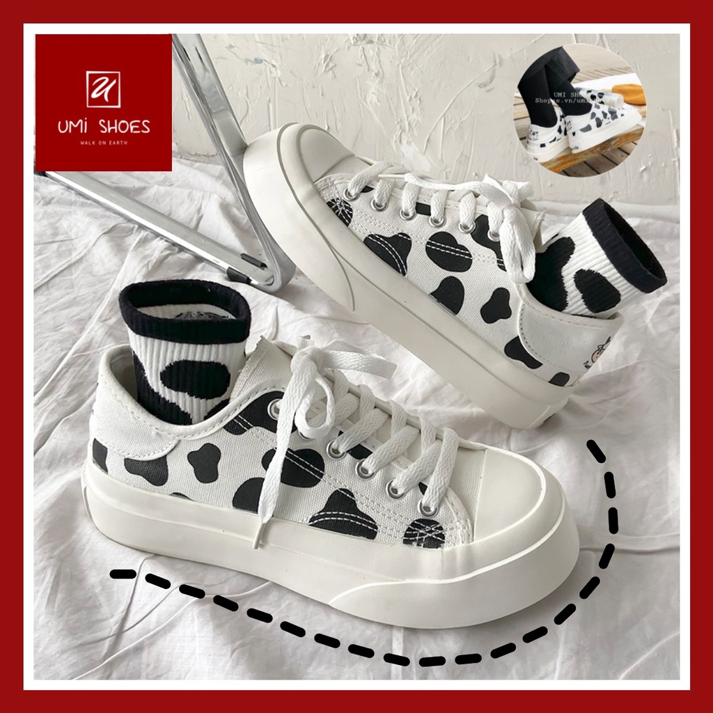 Giày thể thao nữ vải canvas đế bằng bánh mì cao 4cm hot mới ulzzang Basic màu đen/trắng/kem đẹp bata