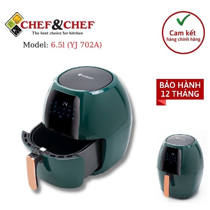 NỒI CHIÊN KHÔNG DẦU CHEF&amp;CHEF ĐIỆN TỬ DUNG TÍCH 6.5L YJ-702A CÔNG SUẤT 1800W ĐIỆN ÁP 220V