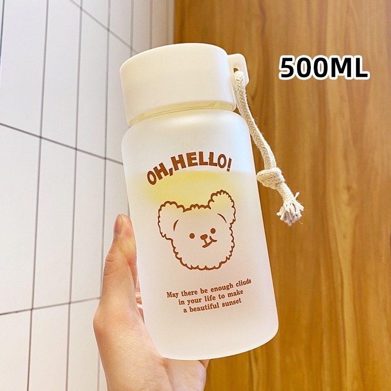 Bình nước FREESHIP bình nhựa đựng nước 500ml hình bear dễ thương mang đi học, đi làm, tập thể dục PK140