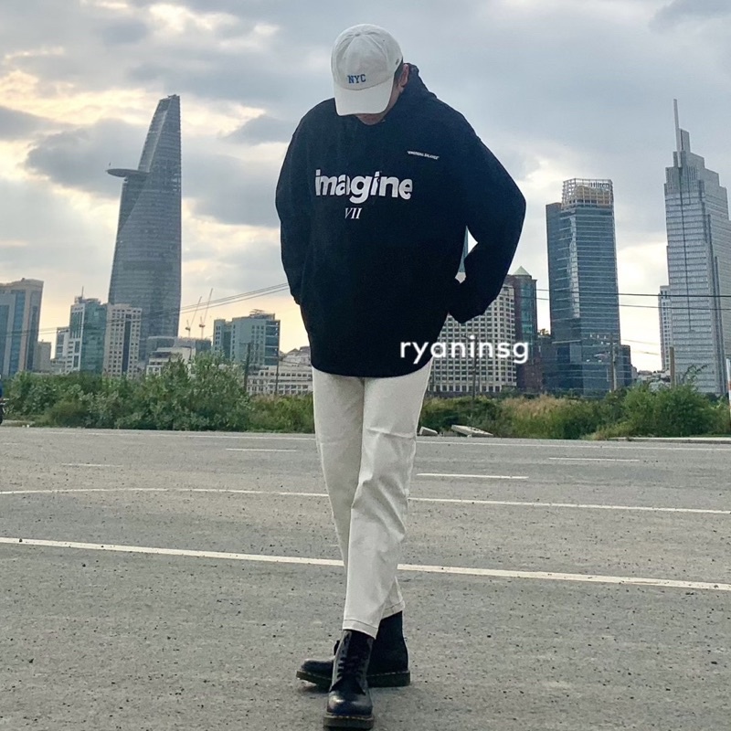 RYAN - Áo Hoodie Imagine Nam Nữ Chất Nỉ Bông Form Basic Phong Cách Hàn Quốc