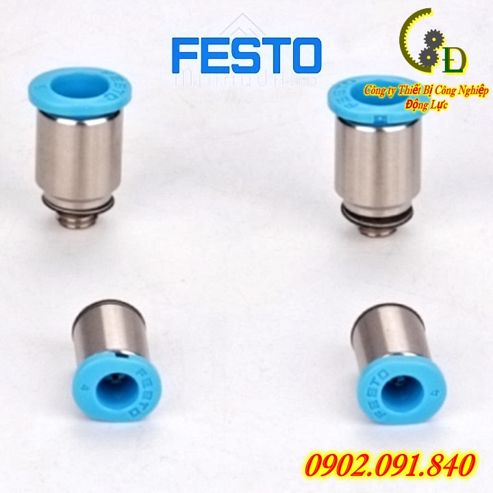 Khớp nối nhanh máy khí nén ren ngoài Festo Đức ✴️ đầu cút nối thẳng ống dây hơi phi 2, 4, 6 QSM-M3-7-i, van tiết lưu