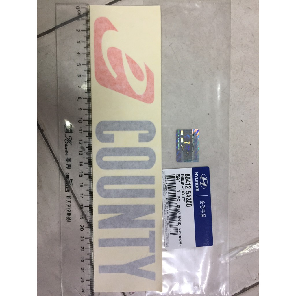 Tem trang trí Chữ mạ inox Chữ mạ crome Chữ mạ inox Hyundai County E-County