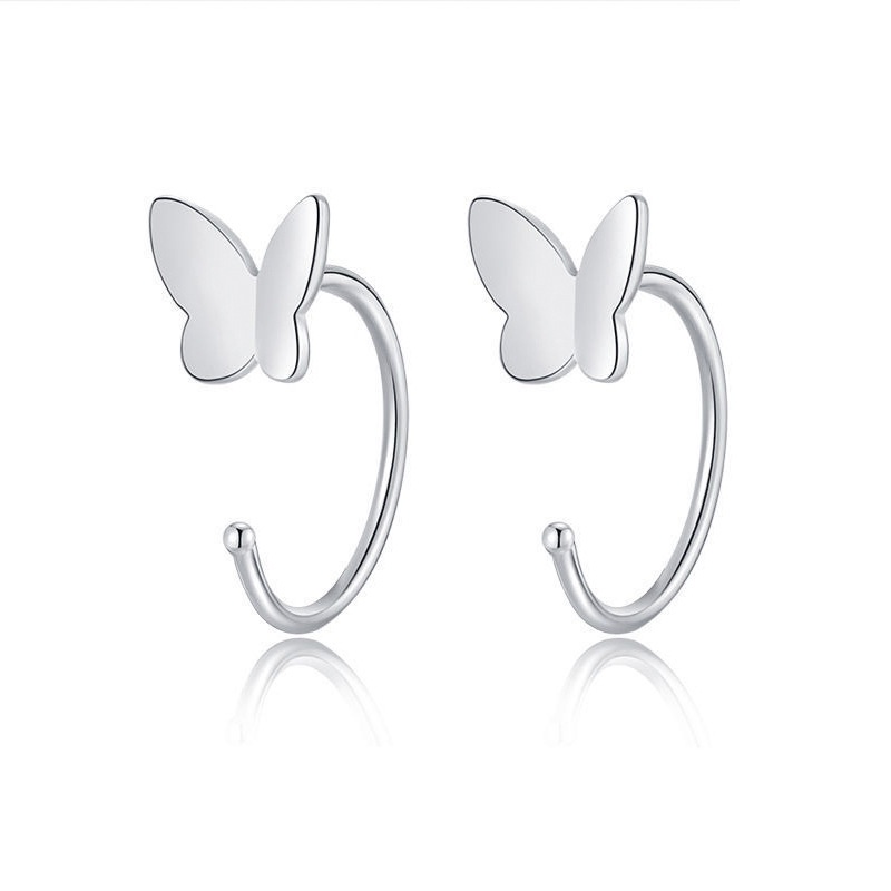 Set 6 cặp khuyên tai bằng thép không gỉ họa tiết bướm/ mặt trăng/ ngôi sao