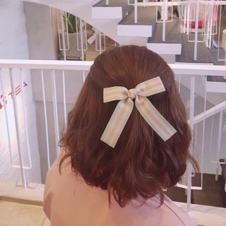 Cột tóc - kẹp tóc nơ ruy băng sọc