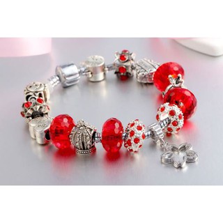 Vòng tay charm hoa pha lê siêu đẹp