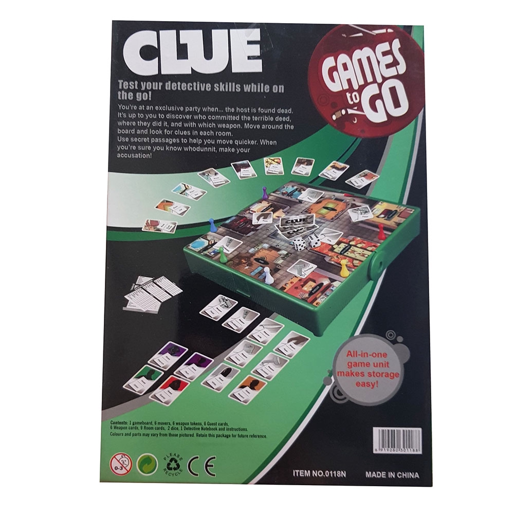 Boardgame Clue Games to Go - Phiên bản mini nhỏ gọn thích hợp mang đi du lịch