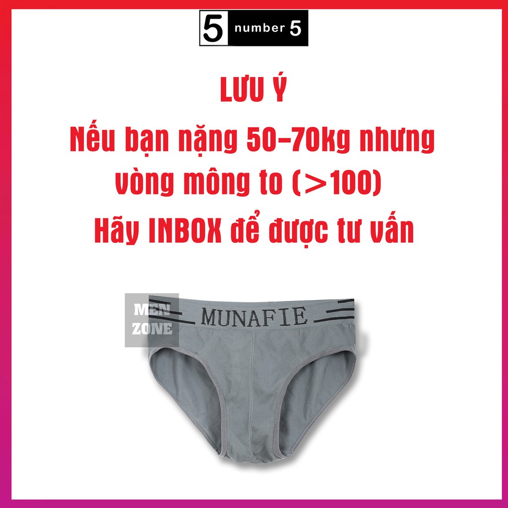 COMBO 4 Quần Sịp Quần Lót Nam Tam Giác Munafie Cao Cấp [4TM]