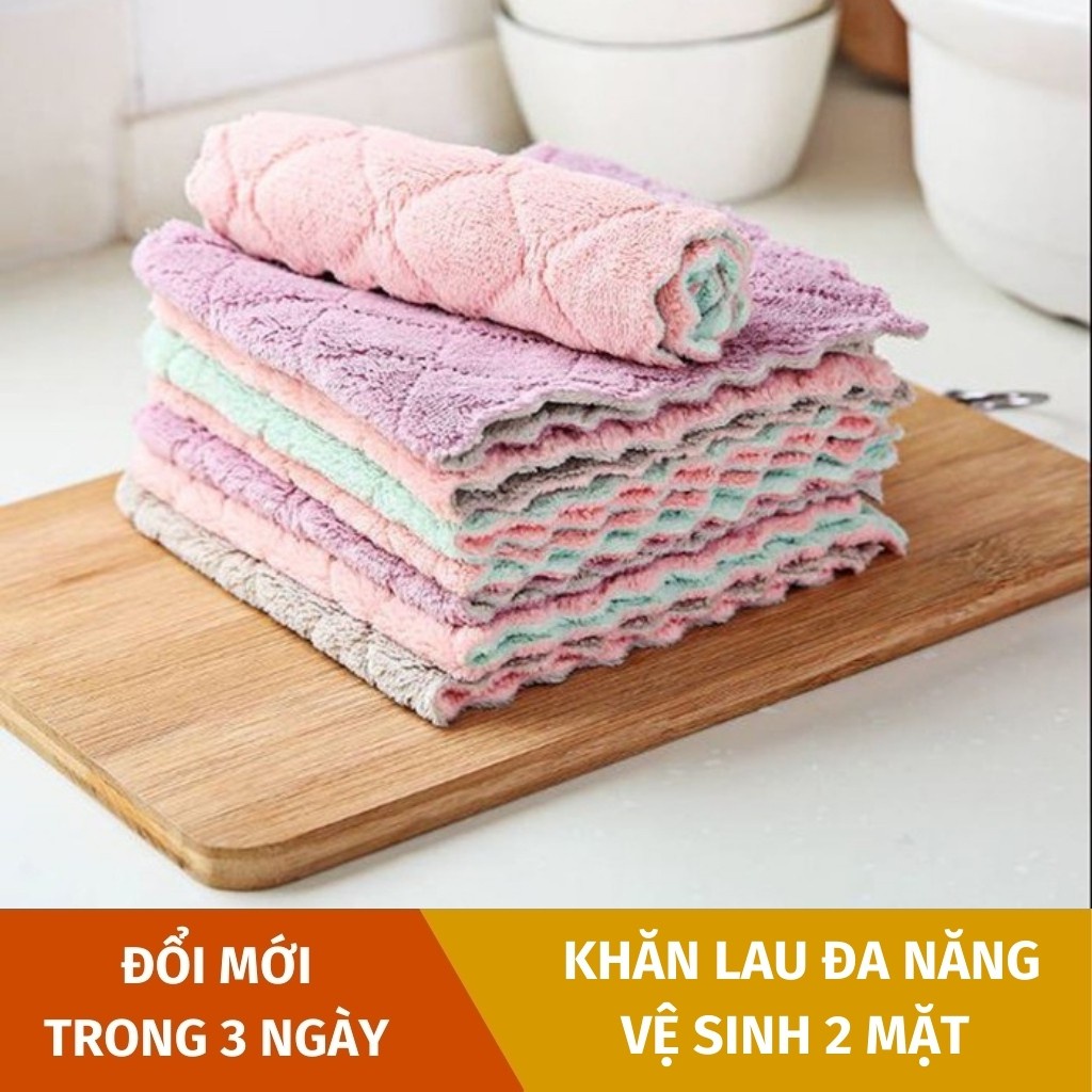 Khăn lau đa năng loại to mẫu mới mềm mịn hình hoa