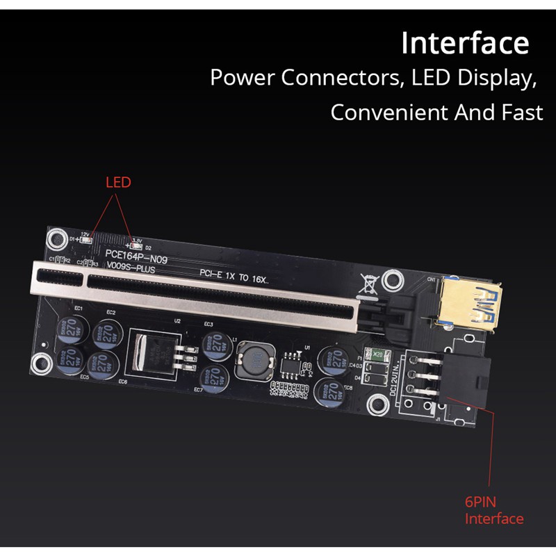 Set 5 Dây Cáp Thẻ 1x Sang 16x Pci-E 0.6m Usb 3.0 Cho Btc Ltc Mining | BigBuy360 - bigbuy360.vn