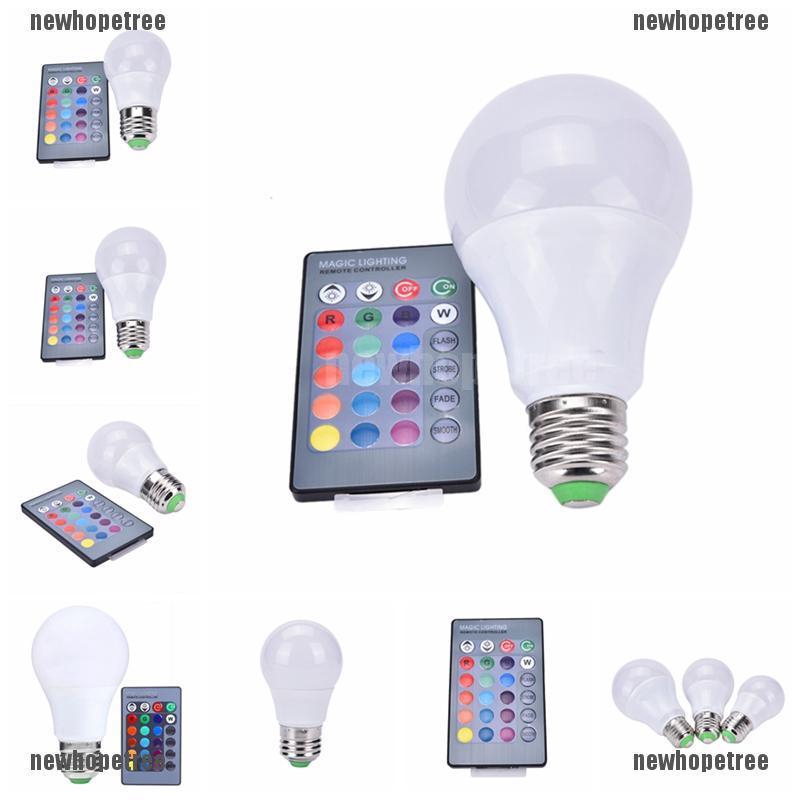 Bóng Đèn LED RGB E27 85-265V Đổi Màu Kèm Điều Khiển Từ Xa