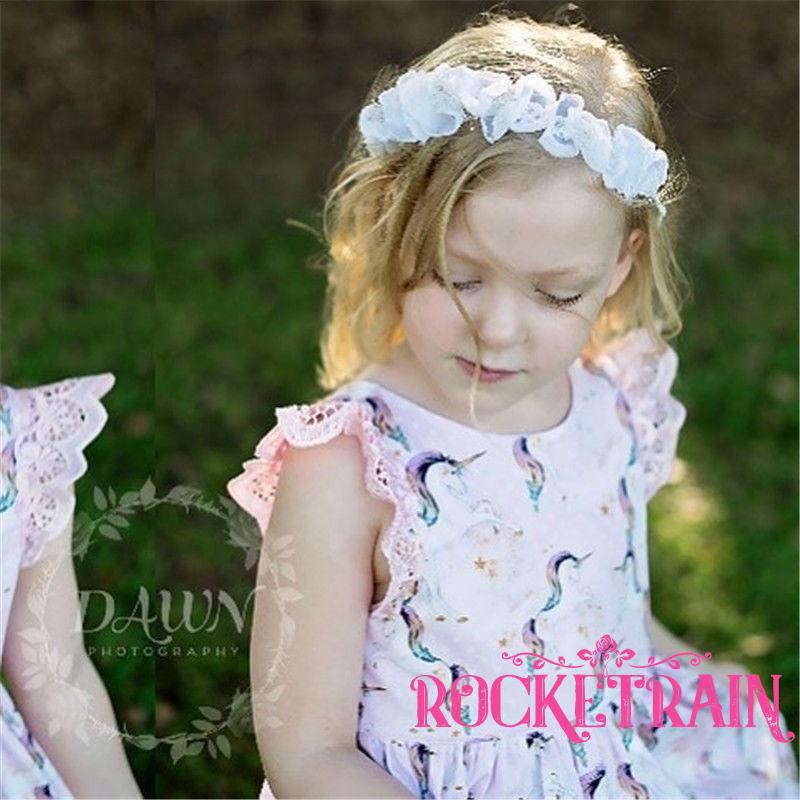 Đầm xoè Tutu phối ren hoa hoạ tiết kỳ lân đáng yêu cho bé