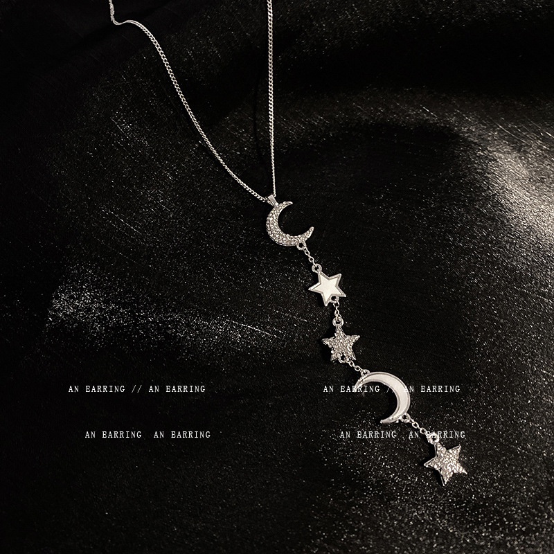 Vòng cổ Mặt Ngôi Sao Và Mặt Trăng Đính Đá 2022 Sang Trọng