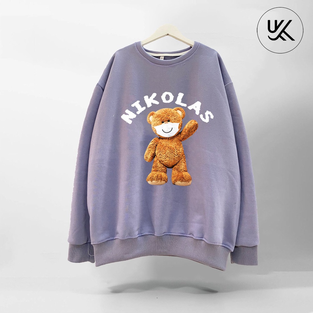 Áo Nỉ SWEATER Nikolas Oversize, Chất Nỉ Bông cao cấp, Dài Tay Form Rộng, Unisex Nam Nữ. KKim Shop