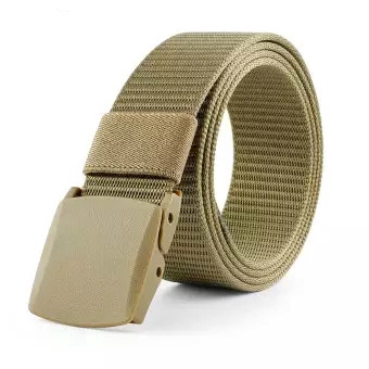 Military style breathable canvas belt with plastic buckle for men size 130cm
