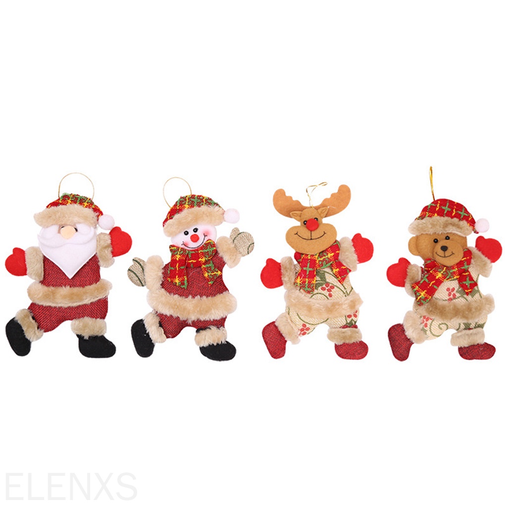 Set 4 búp bê phong cách giáng sinh treo trang trí cây thông