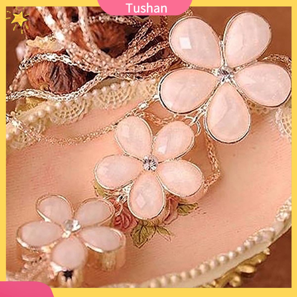 Dây chuyền to bản dài mặt hoa đính đá pha lê phong cách cổ điển cho phái đẹp