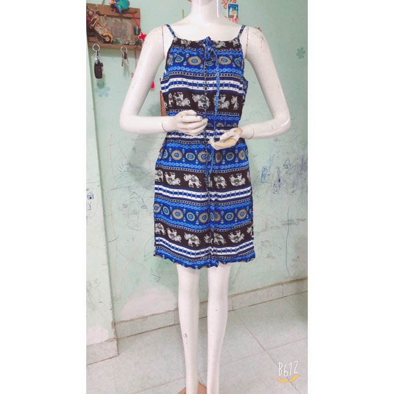 [Mã WAMT1505 giảm 10K đơn 0K] [40-58ký]Đầm lanh yếm 2 dây dài 9 tấc (giá rẻ thanh lý) | BigBuy360 - bigbuy360.vn