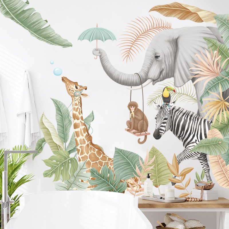Decal dán tường [Bộ sưu tập các mẫu hoa lá,động vật] BS299