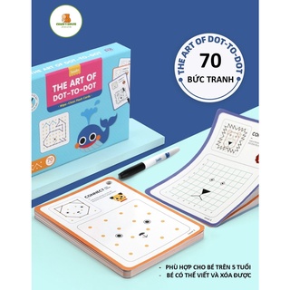 FLASHCARD DOT TO DOT (70 BỨC TRANH) - ĐỒ CHƠI TẬP NỐI THÀNH HÌNH MẪU, RÈN LUYỆN KHẢ NĂNG TƯ DUY, SÁNG TẠO CHO BÉ