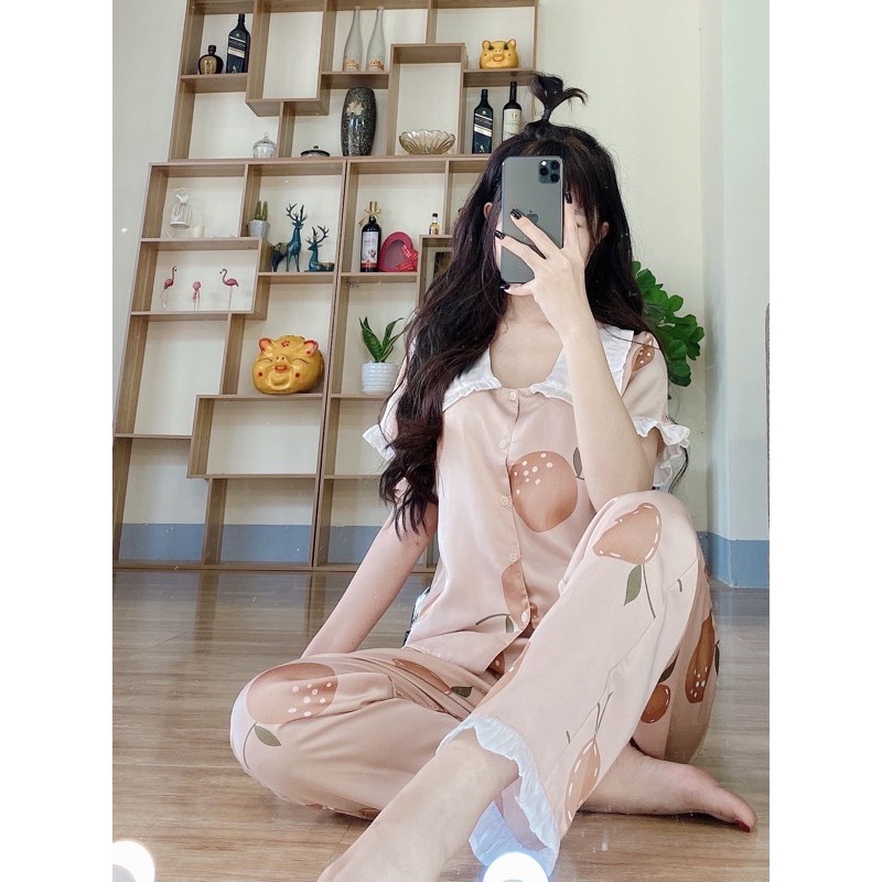 Bộ Pijama Tiểu Thư Tay Ngắn Quần Dài | BigBuy360 - bigbuy360.vn
