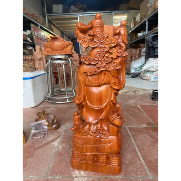 Tượng phật di lặc ngũ phúc cưỡi nghê cao 60cm