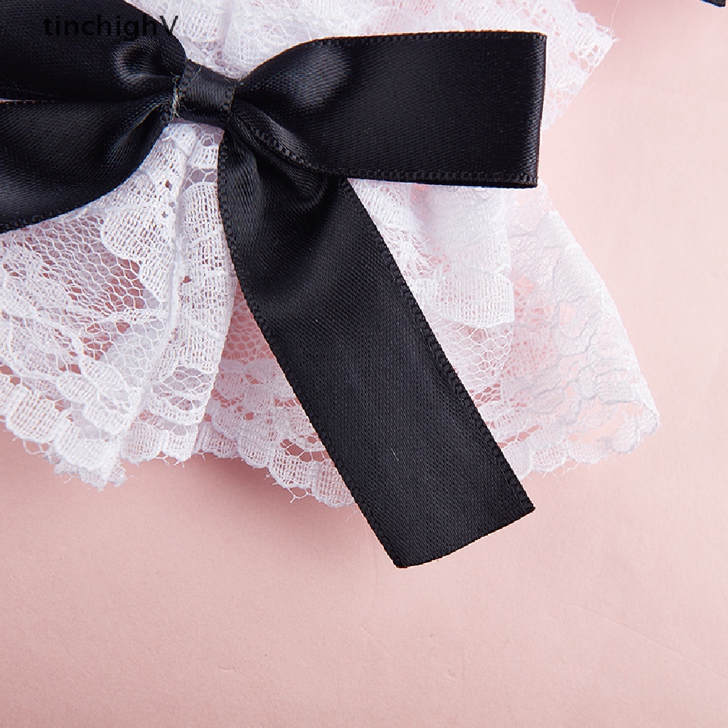 1 Cặp Băng Đeo Cổ Tay Vải Tuyn Phối Ren Bèo Và Nơ Phong Cách Gothic Ngọt Ngào