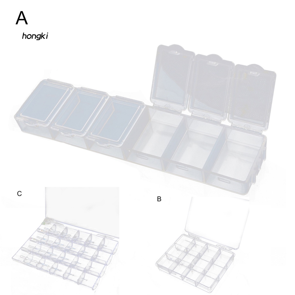 Hộp Trong Suốt Đựng Hạt Trang Trí Móng Tay / Vòng cổ Tiện Dụng