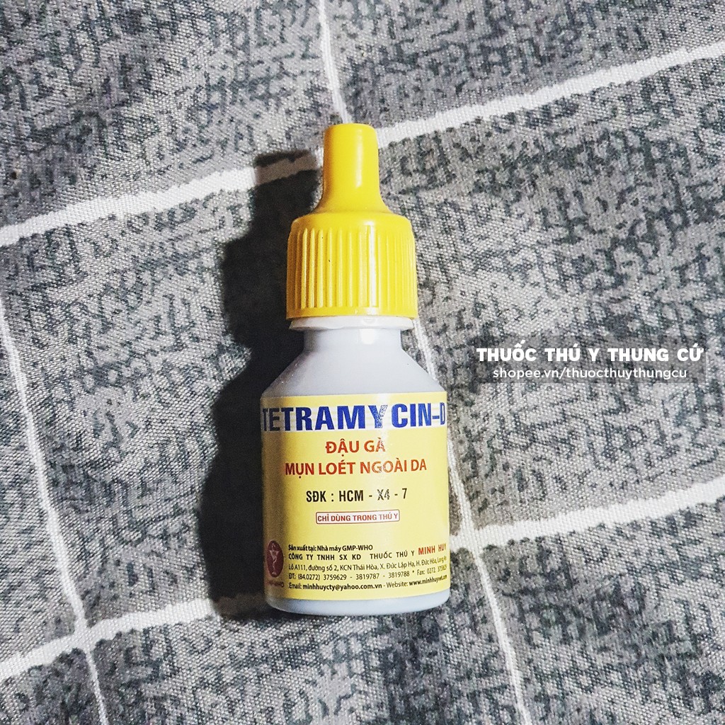 TETRAMYCIN - Lọ nhỏ chữa đậu gà, mụn loét ngoài da, ho hen 10ml