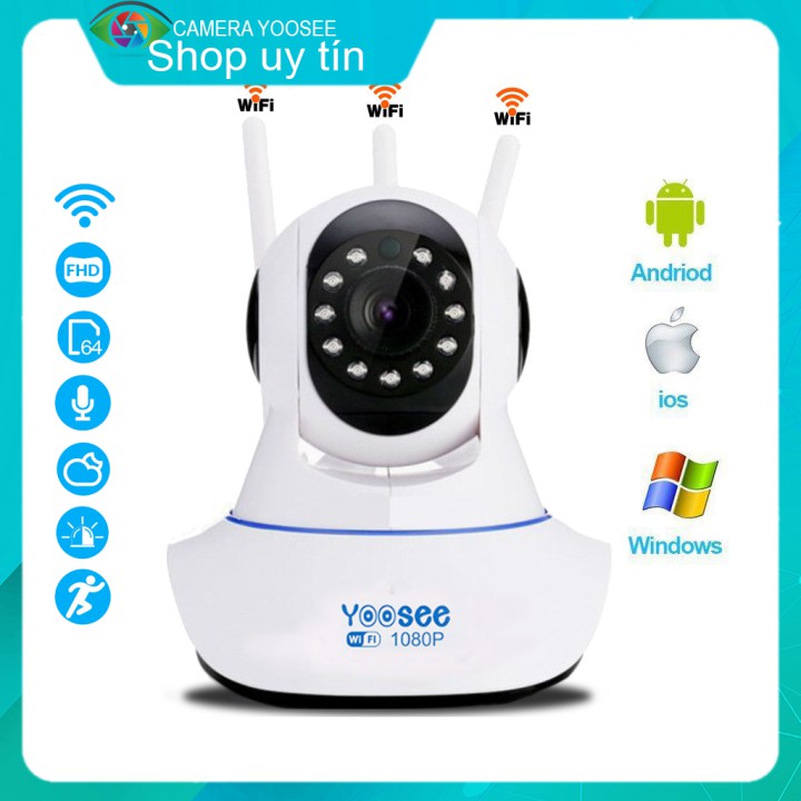 Camera IP Yoosee 3 Râu 2.0 Mẫu 2020 Góc siêu rộng Full HD 1080