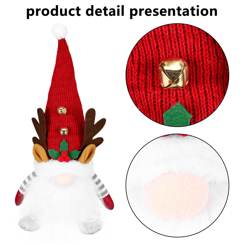 Đèn Gnome Nhồi Bông Thủ Công Phong Cách Bắc Âu Trang Trí Giáng Sinh