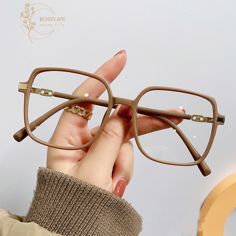 Kính Mát Gọng Vuông Lớn Bằng Kim Loại Phong Cách Vintage Hàn Quốc Cho Nữ