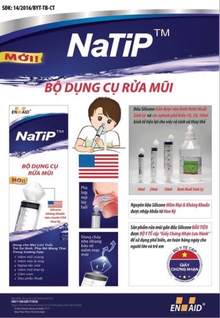 [CHÍNH HÃNG ] BỘ DỤNG CỤ RỬA MŨI CHO BÉ NaTip