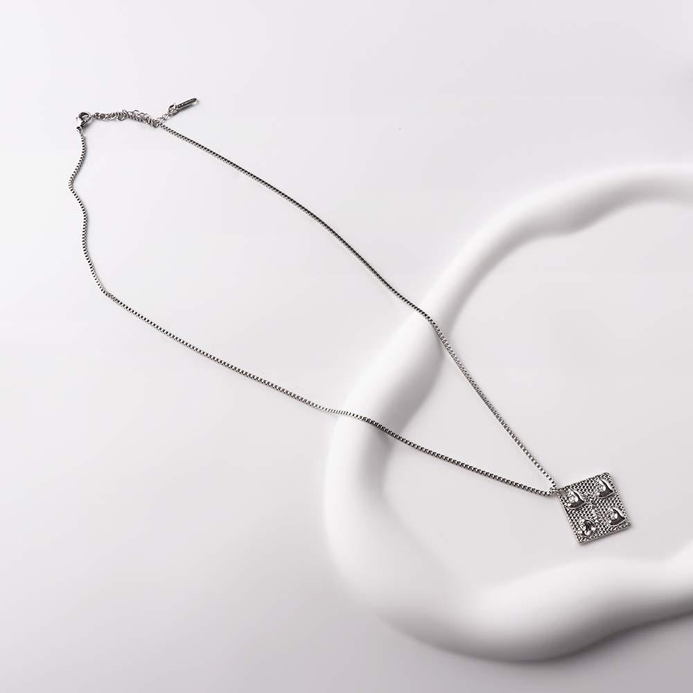 Vòng cổ Bằng Thép Titan Mặt Hình Học Đơn Giản Phong Cách Hàn Quốc Cho Cặp Đôi