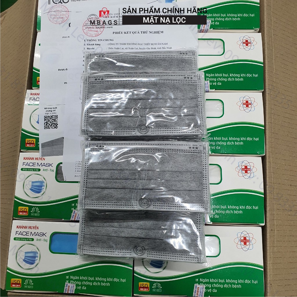 Hộp khẩu trang kháng khuẩn KHÁNH HUYỀN 4 lớp ( 50 chiếc) - Lọc bụi, kháng khuẩn tiêu chuẩn bộ Y Tế | BigBuy360 - bigbuy360.vn