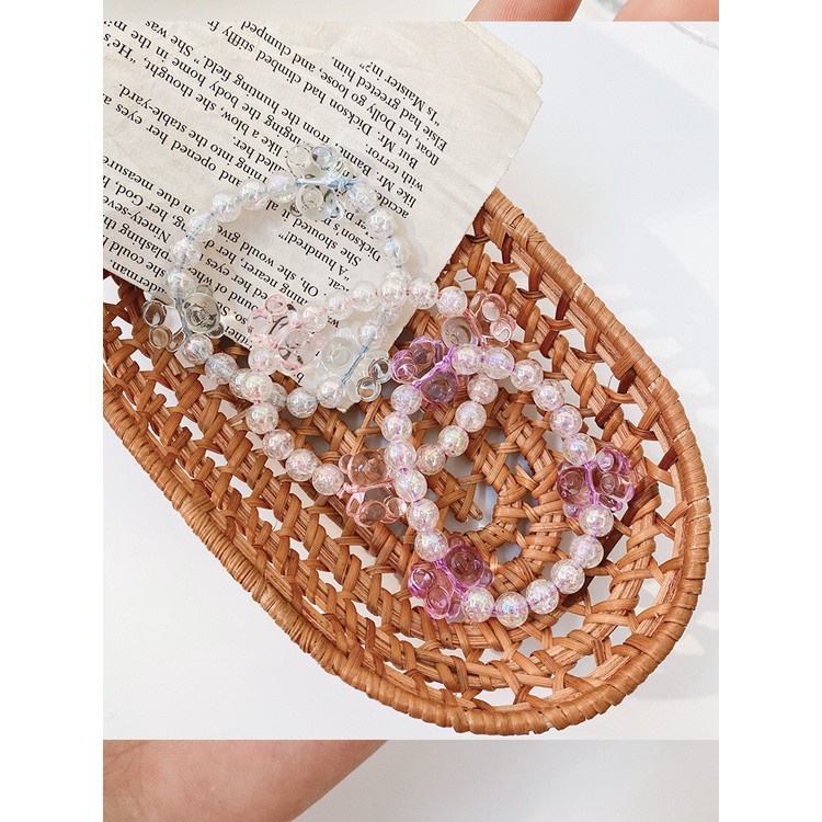 Dễ Thương Vòng Tay Đính Hạt Pha Lê Trong Suốt Hình Gấu Phong Cách Hàn Quốc