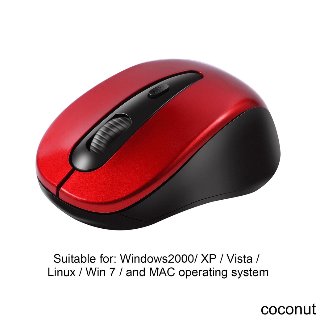 2 4GHz Wireless Mouse 1600DPI Optical Computer Cordless Office Mice with USB Receiver