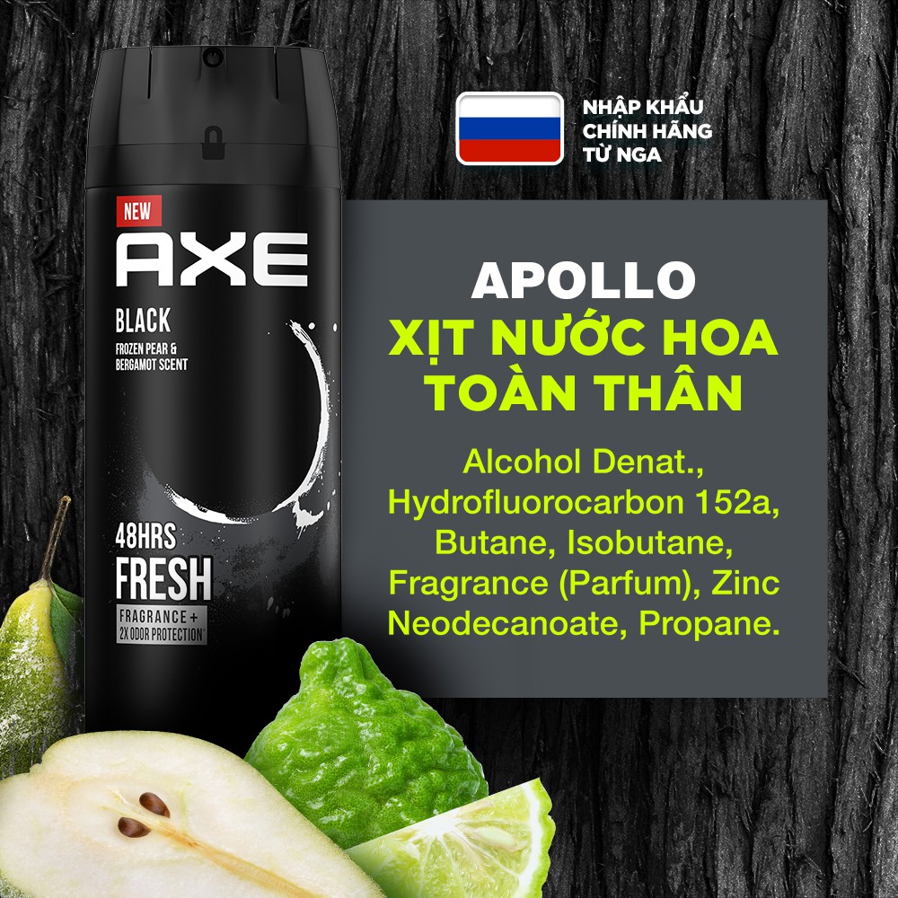 Xịt nước hoa toàn thân dành cho nam AXE Black (135ml) | BigBuy360 - bigbuy360.vn