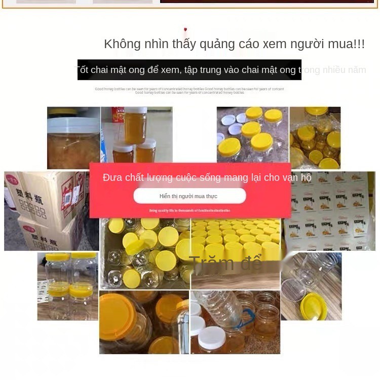 2 catty chai mật ong, nhựa, hộp kín enzyme, dày trong suốt có nắp trong, bán buôn 1 lọ bảo quản cấp thực phẩm