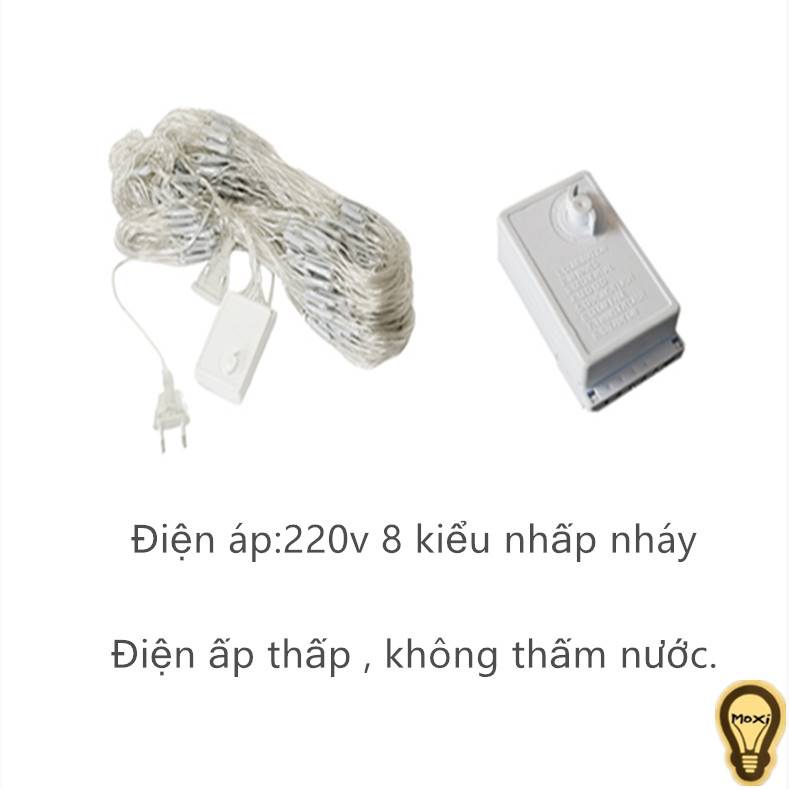 Lưới Đèn LED Chống Nước Trang Trí Ngoài Trời Cho Giánh Sinh, Tiệc, Lễ Tết - Nhiều chế độ chớp